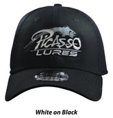 Picasso New Era Flex Fit Hats White On Black