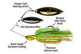 LIGHT WIRE .032-SPINNERBAIT-DOUBLE WILLOW