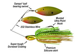 LIGHT WIRE .032-SPINNERBAIT-DOUBLE WILLOW PAINTED