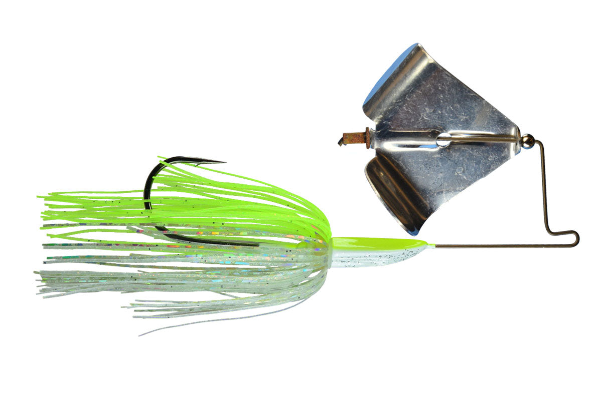 Chartreuse/White Hologram - Nickel Blade (82) / 1/4 oz